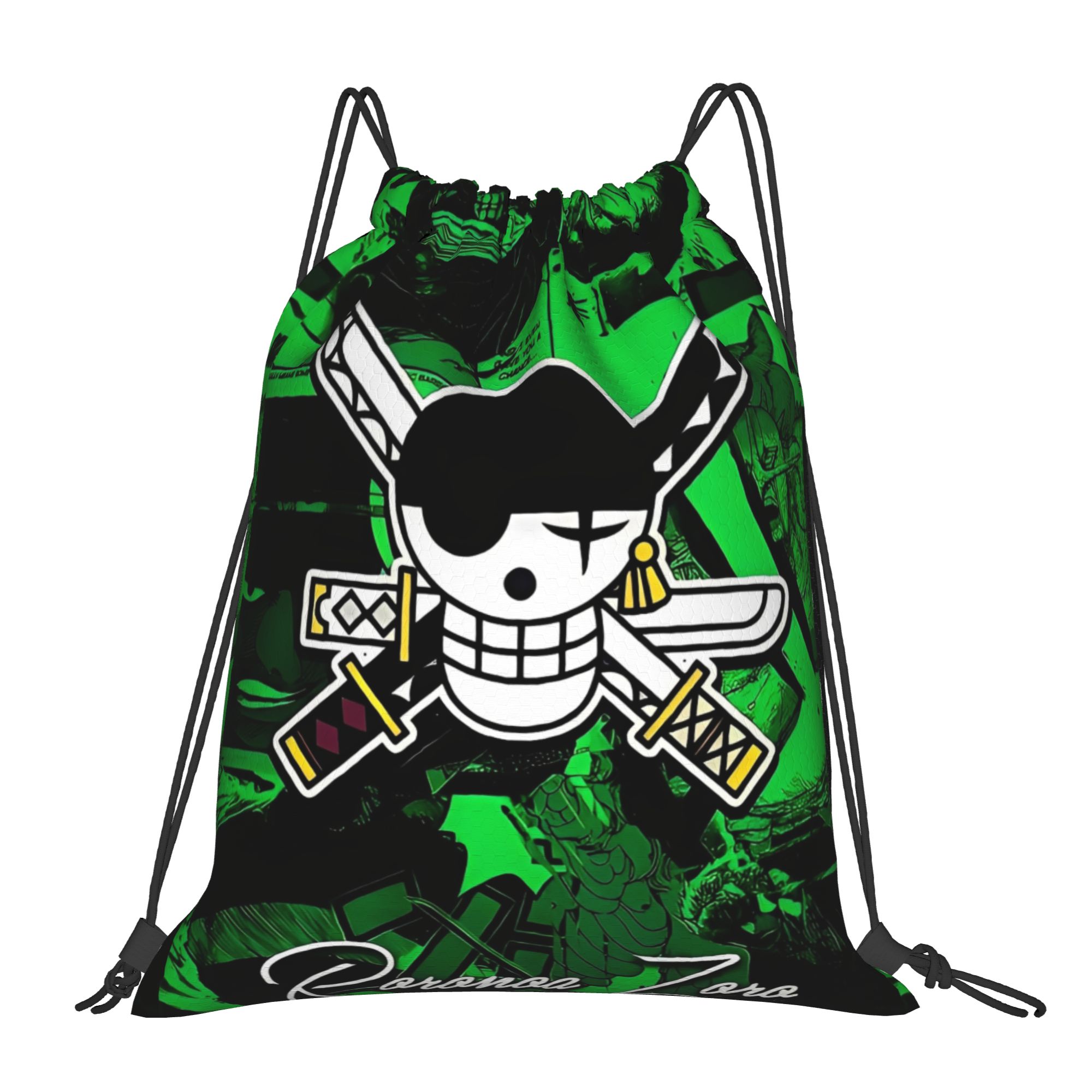 Drawstring Gym Bag - One Piece Zoro Skull Backpack Drawstring