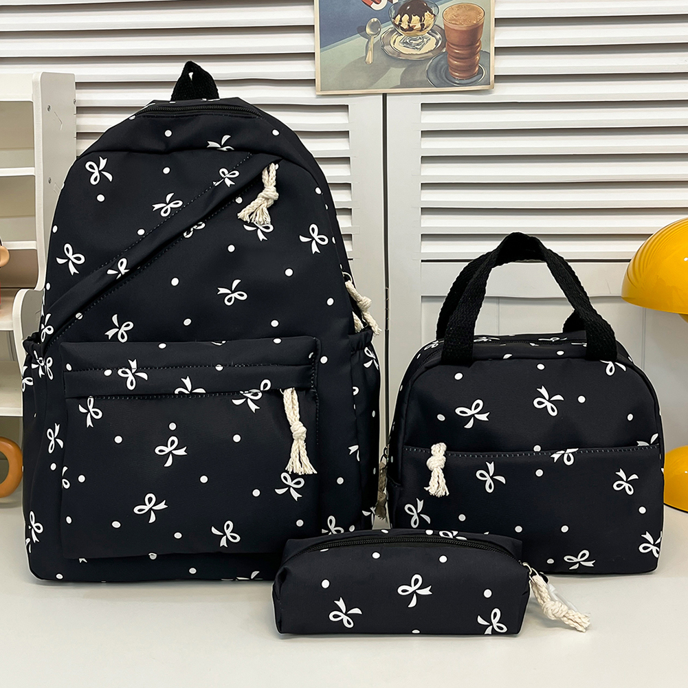 School Backpack Teen - 3pcs Bow Tie College School Backpack