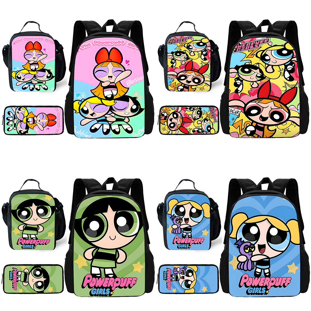 School Backpack Teen - Child Cute Anime Powerpuffs Girlss School