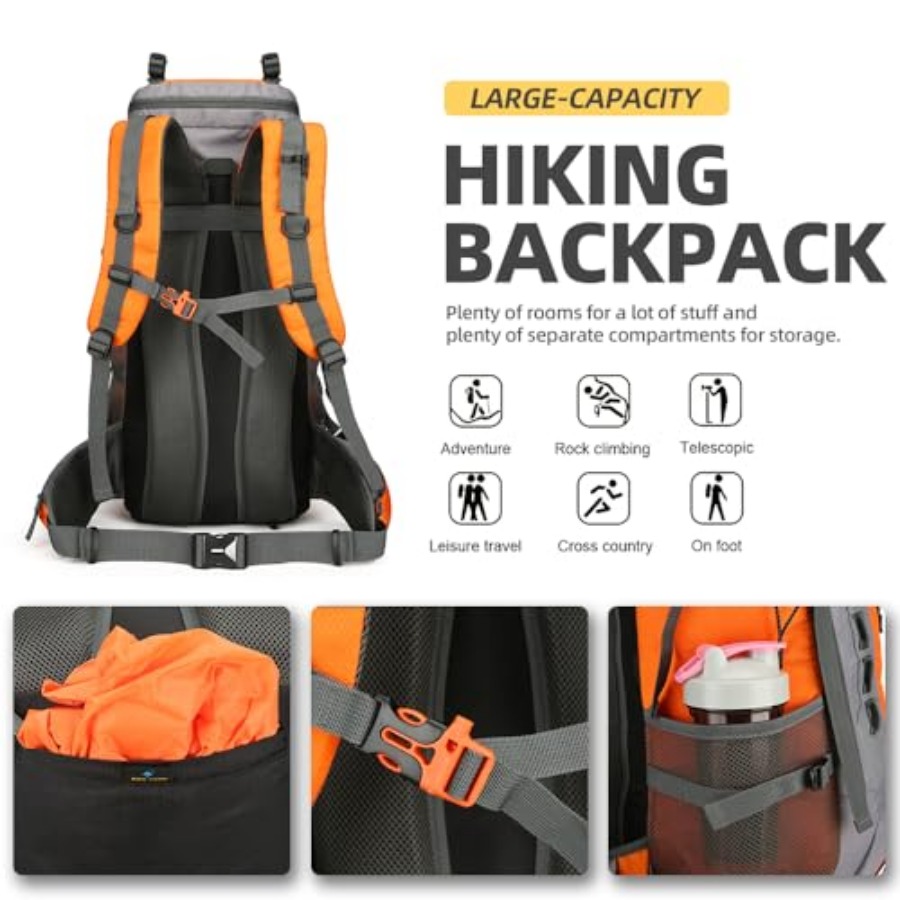 60L Hiking Backpack for Men an - đánh giá và giá Hiking Backpack Waterproof