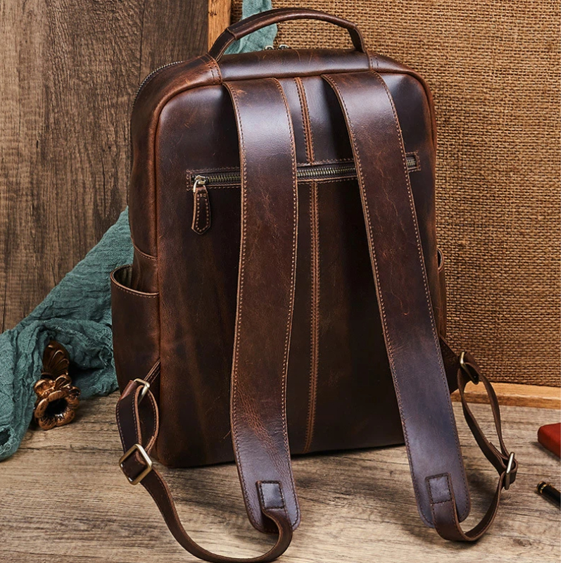 Men's Top Grain Waxed Leather  - đánh giá và giá Leather Backpack Vintage
