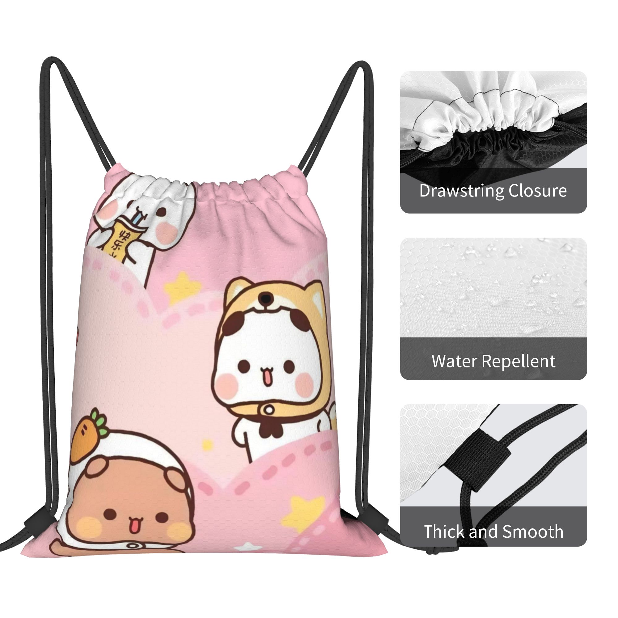 Cartoon Panda Bubu Dudu Drawst - đánh giá và giá Drawstring Gym Bag