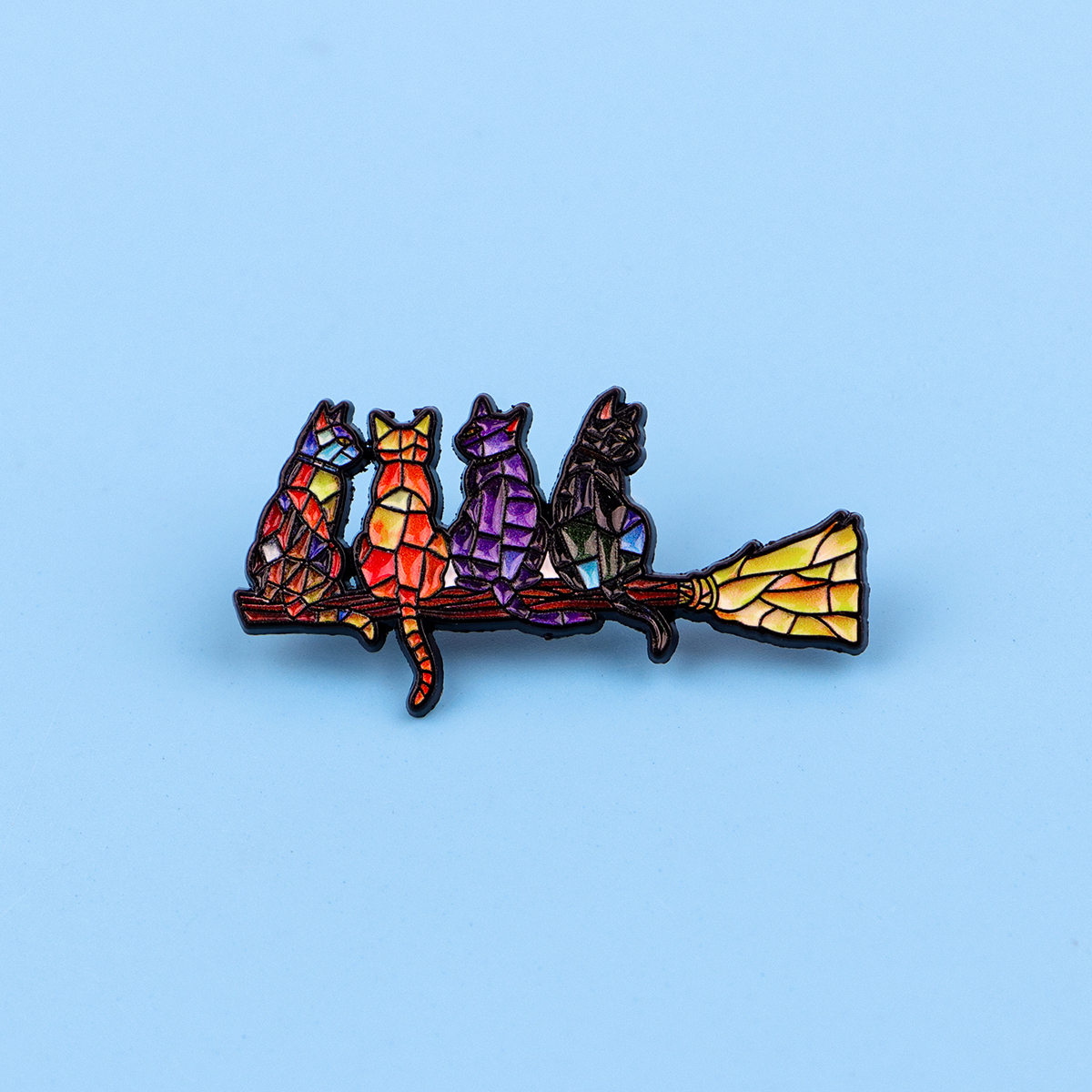 Colorful Cat Enamel Pin Witch  - đánh giá và giá Fashion Backpack Women