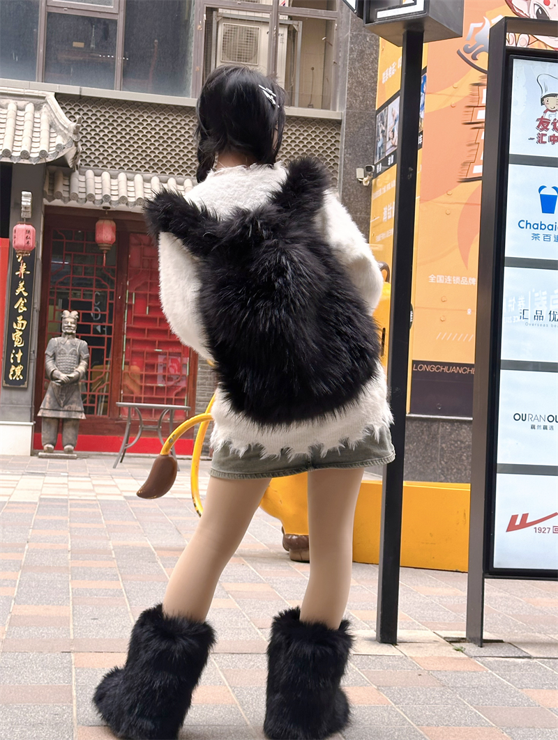 Y2K Faux Fur Leopard Women Bac - đánh giá và giá Fashion Backpack Women