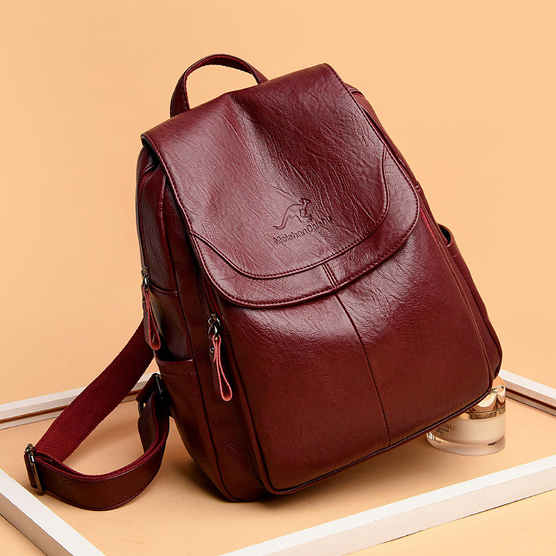 9 Color Women Soft Leather Bac - đánh giá và giá Leather Backpack Vintage