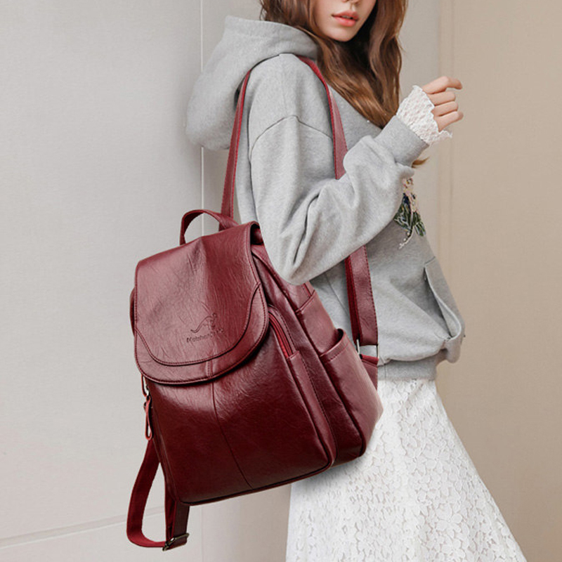 9 Color Women Soft Leather Bac - đánh giá và giá Leather Backpack Vintage