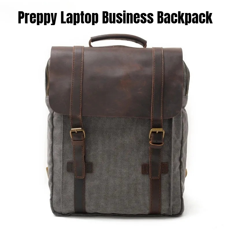 Military Canvas Leather Backpa - đánh giá và giá Rucksack Military Style