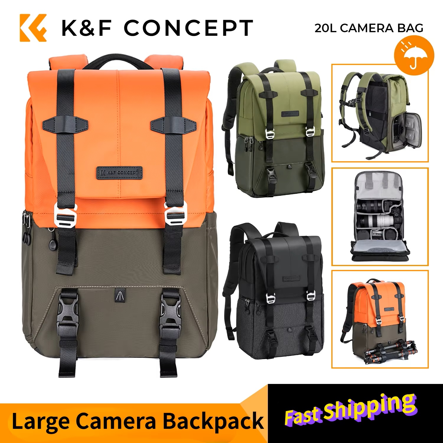 K&F CONCEPT Camera Backpack Tr - đánh giá và giá Rain Cover Backpack