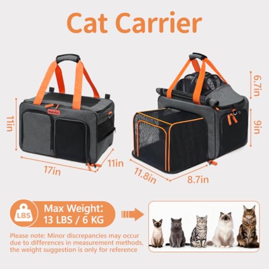 Cat Pet Carrier Soft Sided Bag - đánh giá và giá Foldable Backpack Small