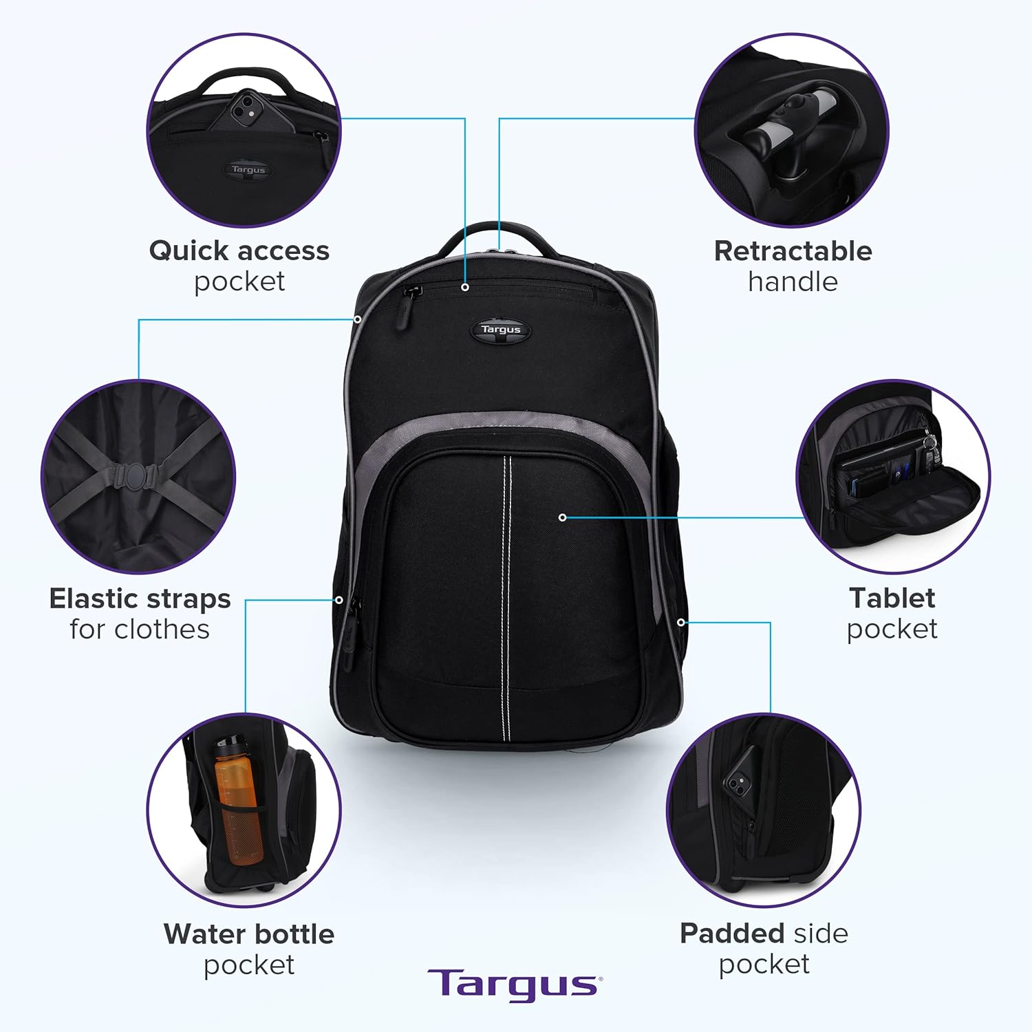 16-Inch Rolling Laptop Backpac - đánh giá và giá Laptop Sleeve Removable