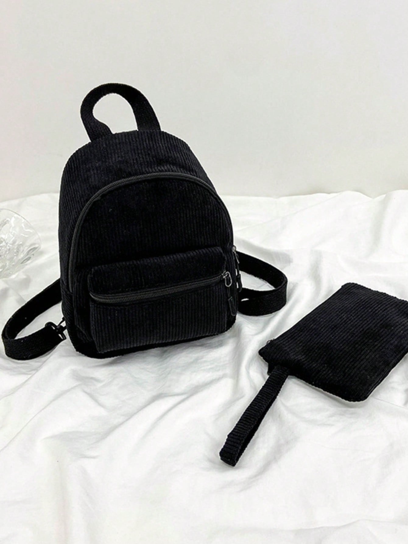 Solid Color Corduroy Fabric Fa - đánh giá và giá Fashion Backpack Women