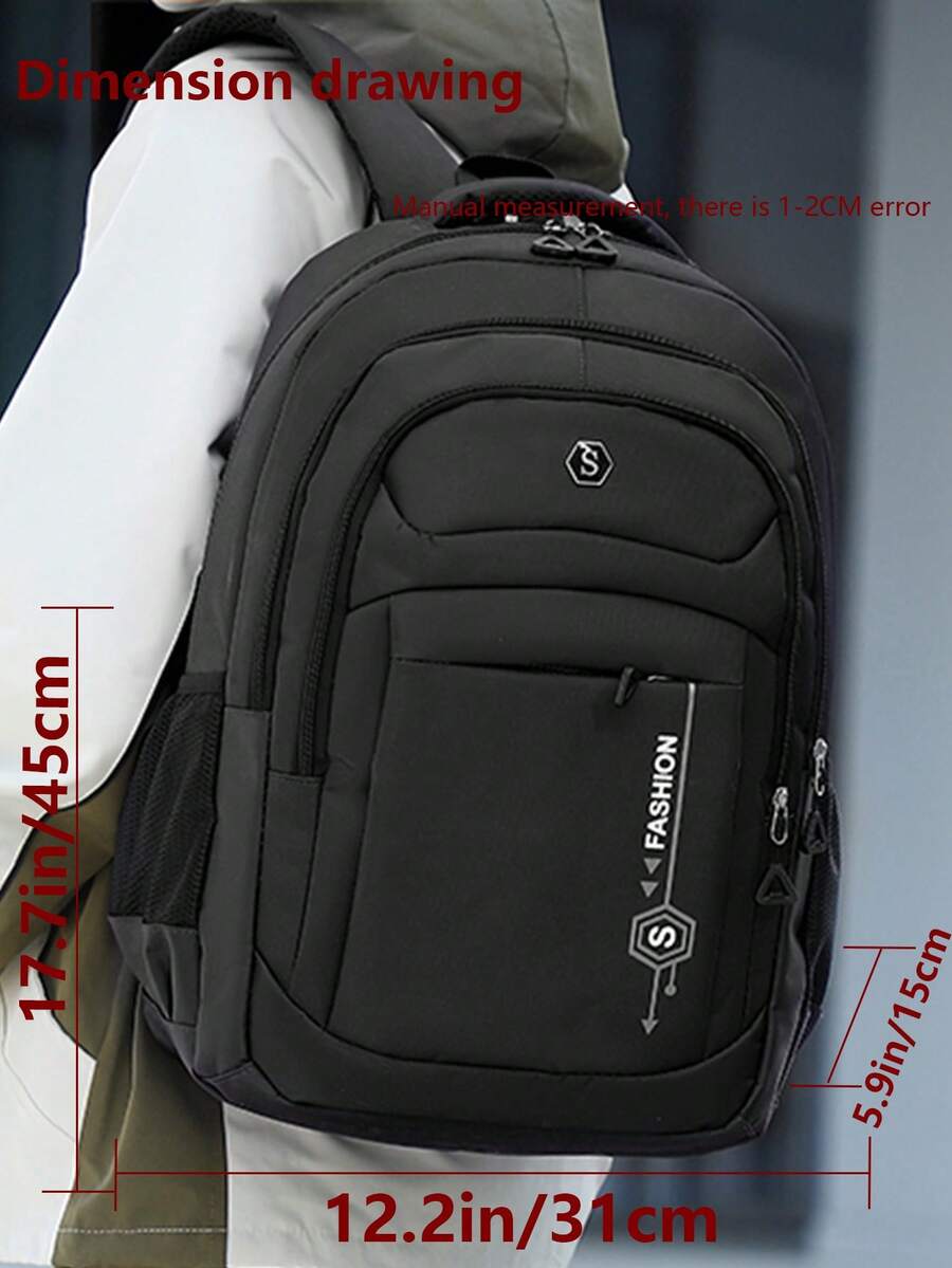 Multi-Compartment Letter Print - đánh giá và giá Laptop Backpack 15.6