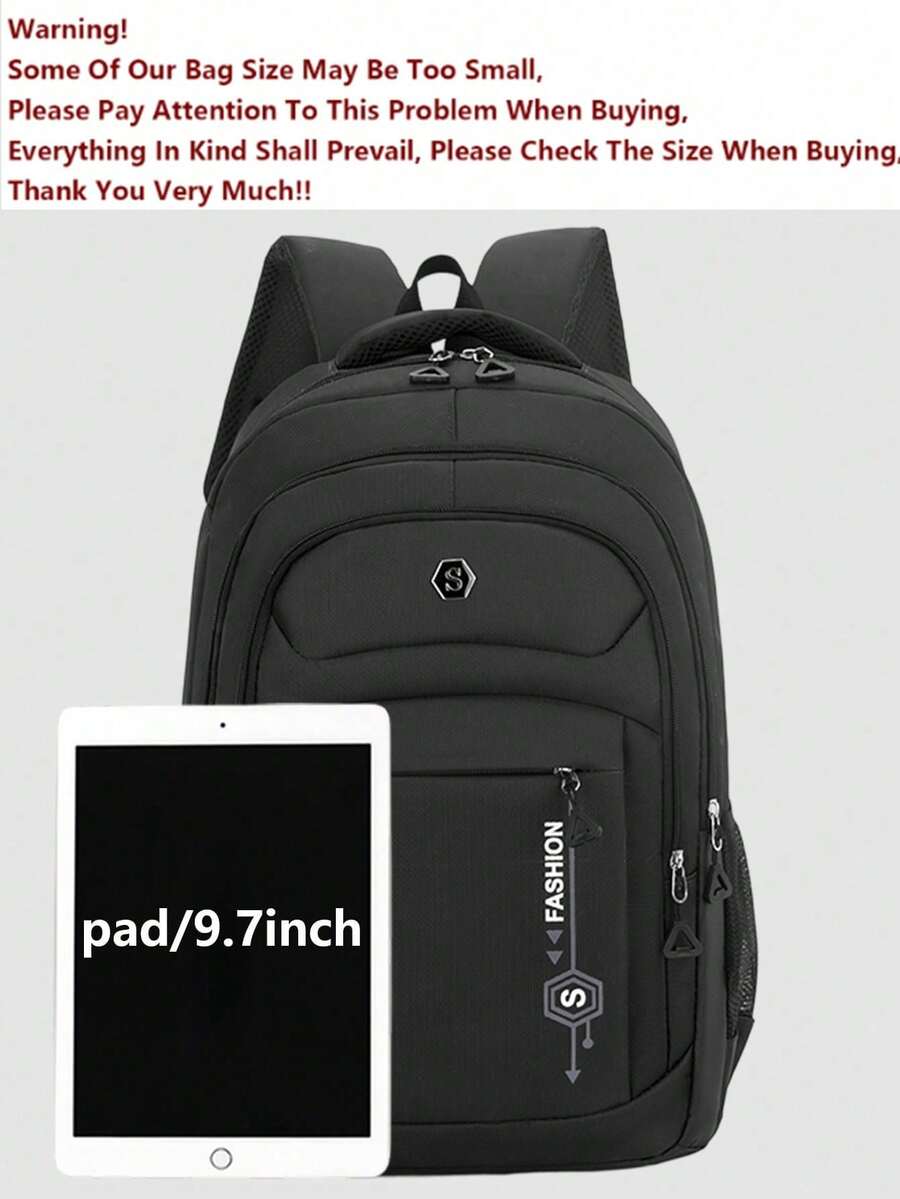 Multi-Compartment Letter Print - đánh giá và giá Laptop Backpack 15.6