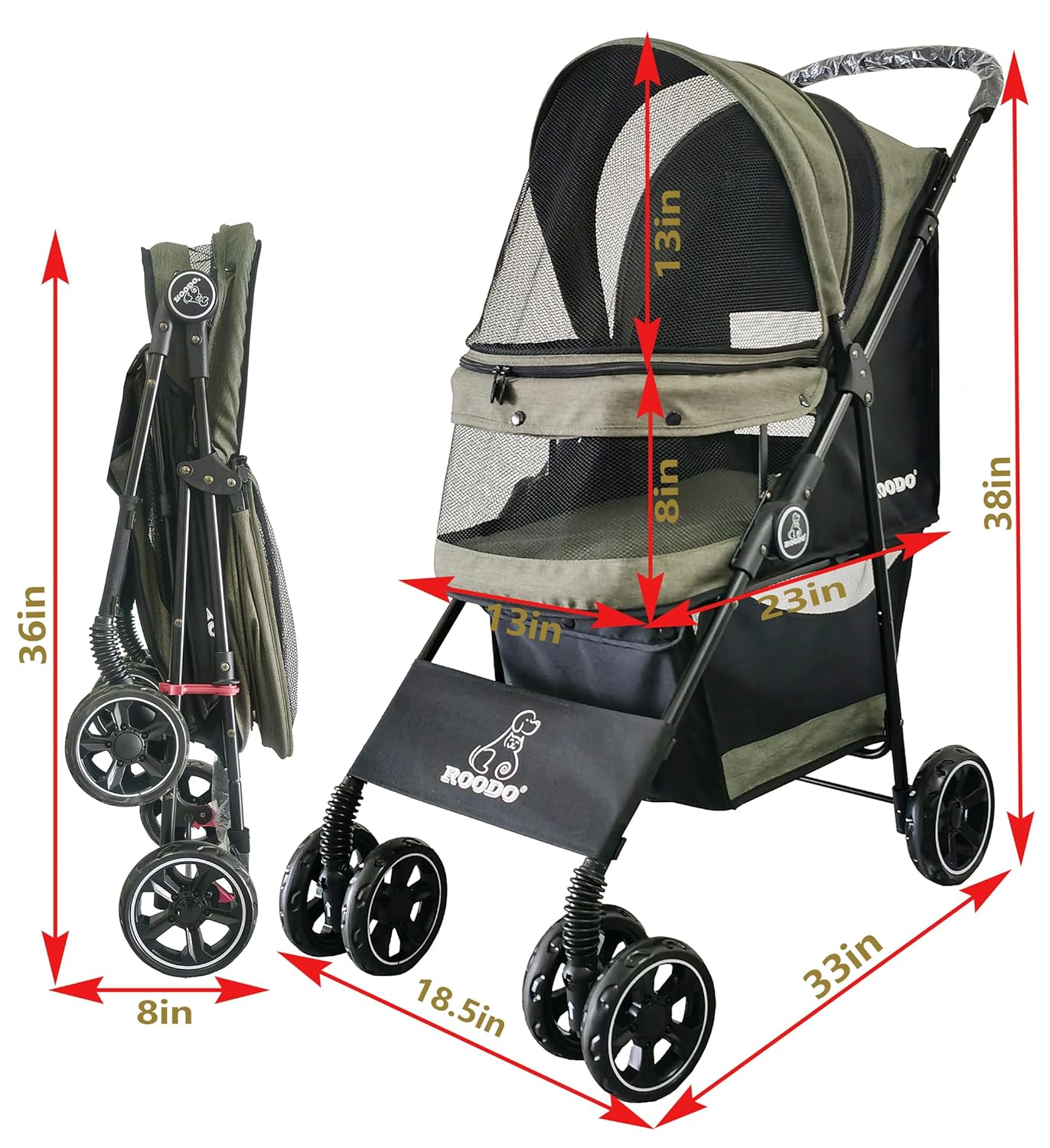 4 Wheel Dog Cat Pet Stroller,  - đánh giá và giá Foldable Backpack Small