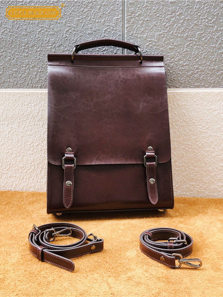 British Style Vintage Cow Spli - đánh giá và giá Leather Backpack Vintage