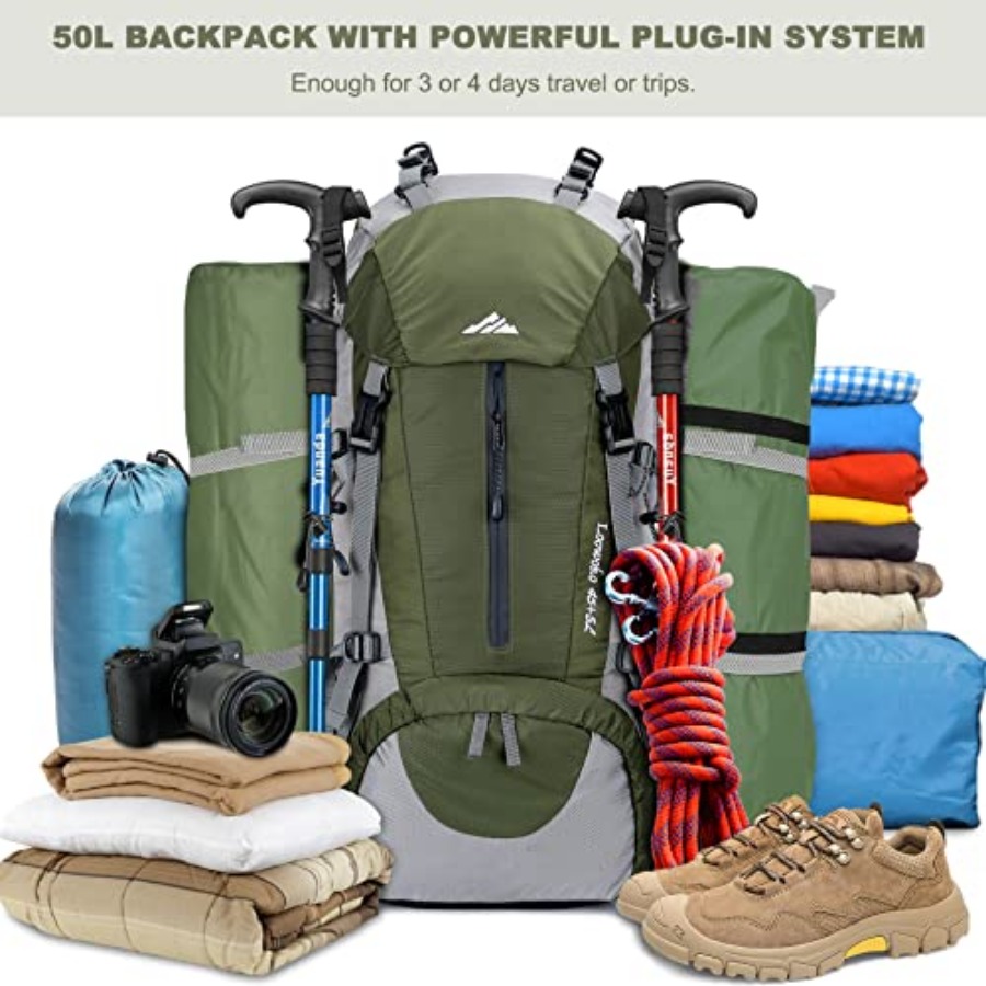 Loowoko 50L Hiking Backpack, W - đánh giá và giá Hiking Backpack Waterproof