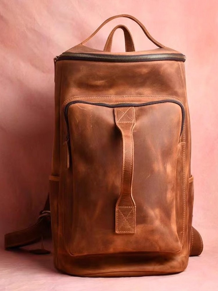 Handmade Mens Large Capacity T - đánh giá và giá Leather Backpack Vintage