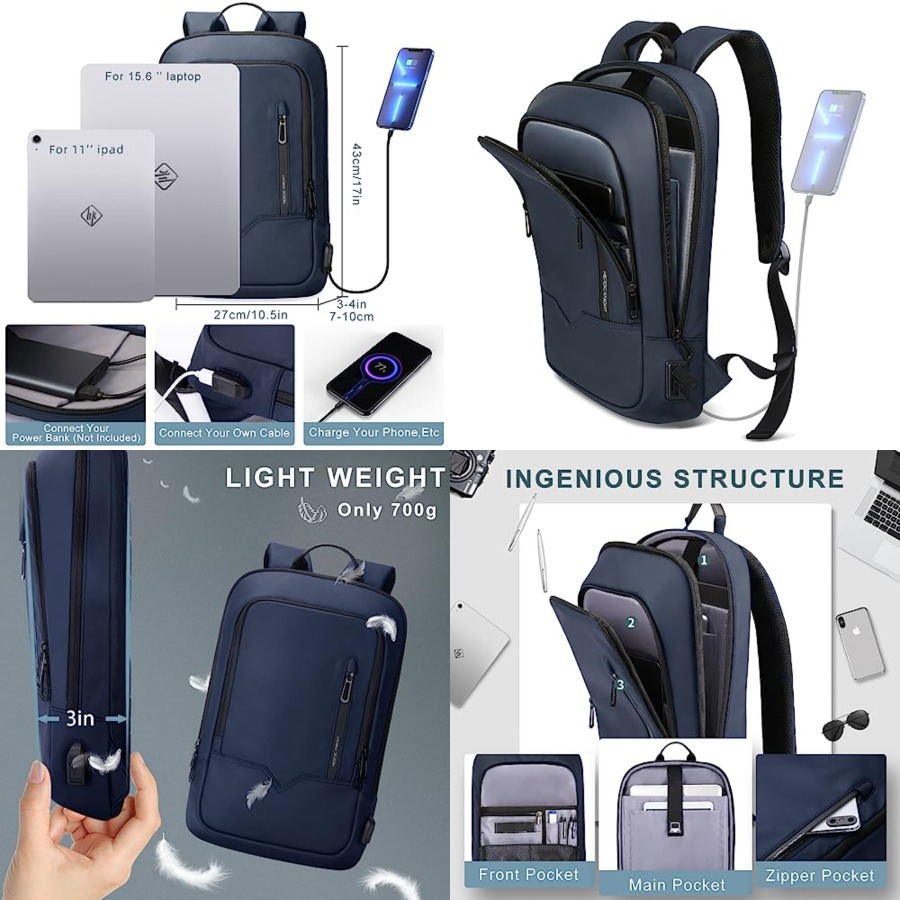 Backpack for Men Business Slim - đánh giá và giá Travel Backpack Anti Theft