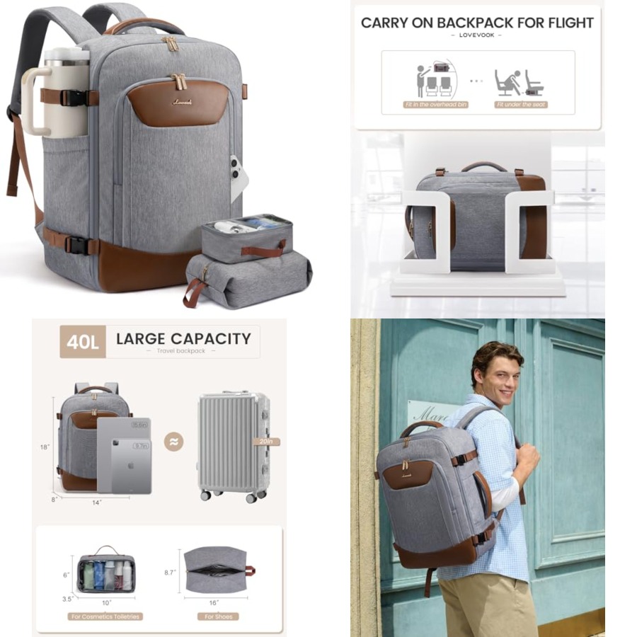40L Travel Backpack for Women  - đánh giá và giá Laptop Backpack 15.6