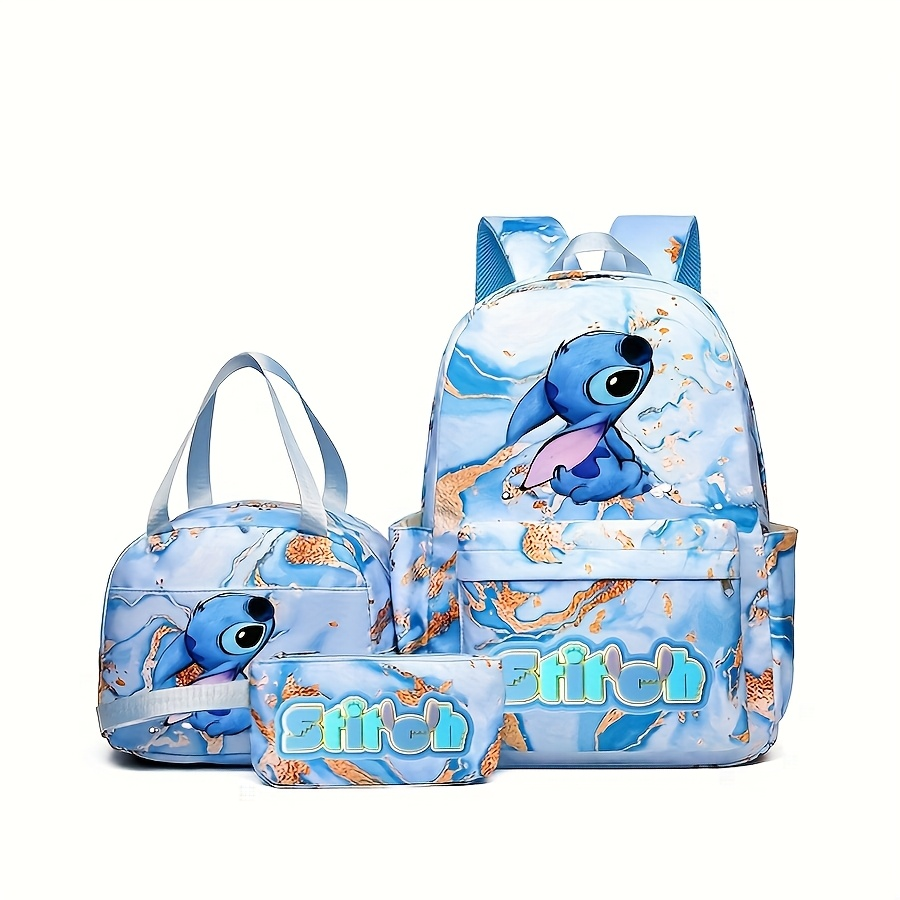 Stitch Series Cartoon Three Pi - đánh giá và giá Canvas Backpack Casual