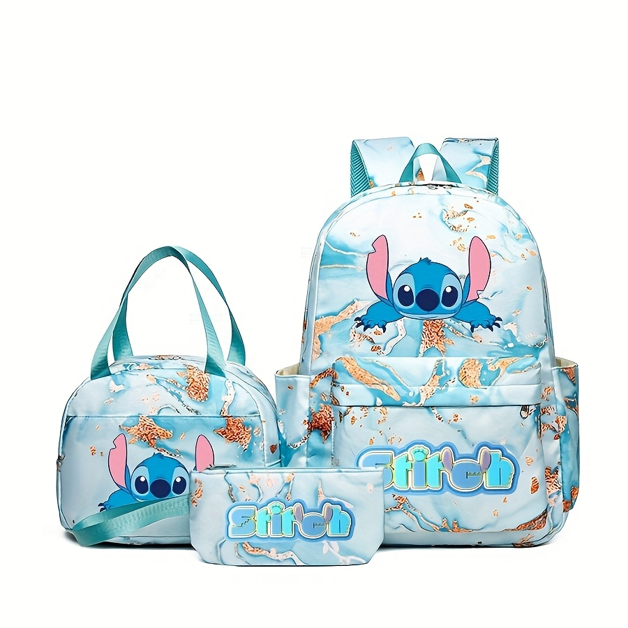 Stitch Series Cartoon Three Pi - đánh giá và giá Canvas Backpack Casual