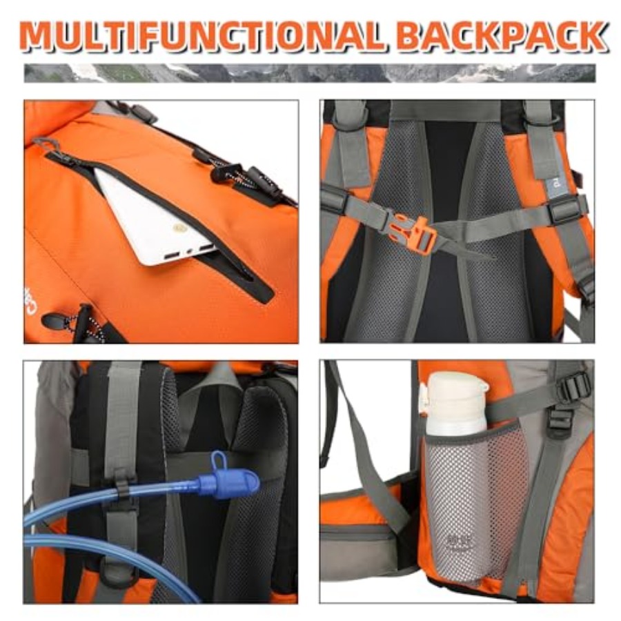 70L Hiking Backpack with Rain  - đánh giá và giá Hiking Backpack Waterproof