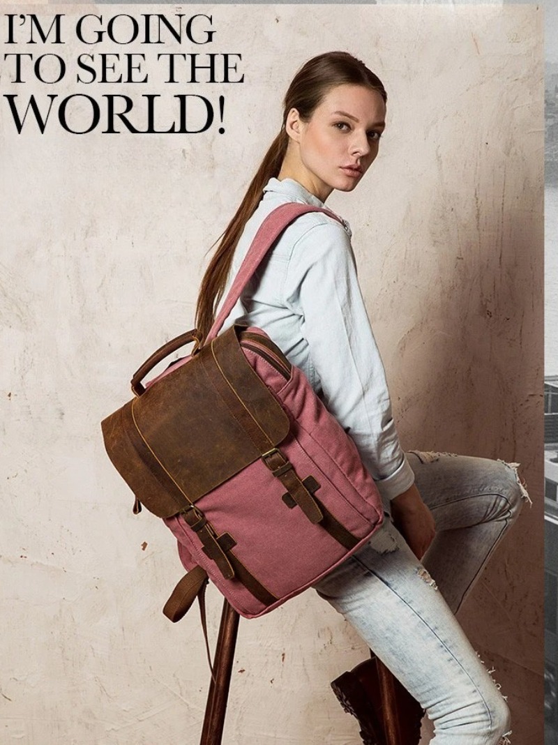 Military Canvas Leather Backpa - đánh giá và giá Rucksack Military Style