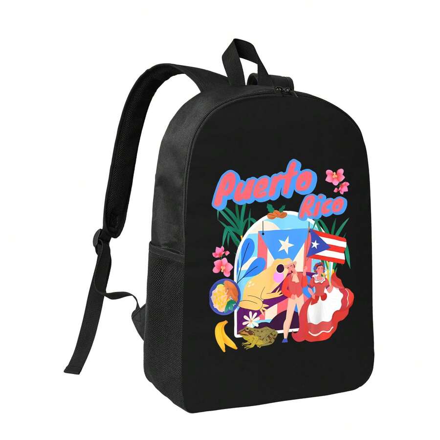 Puerto Rico Print Casual Backp - đánh giá và giá Canvas Backpack Casual