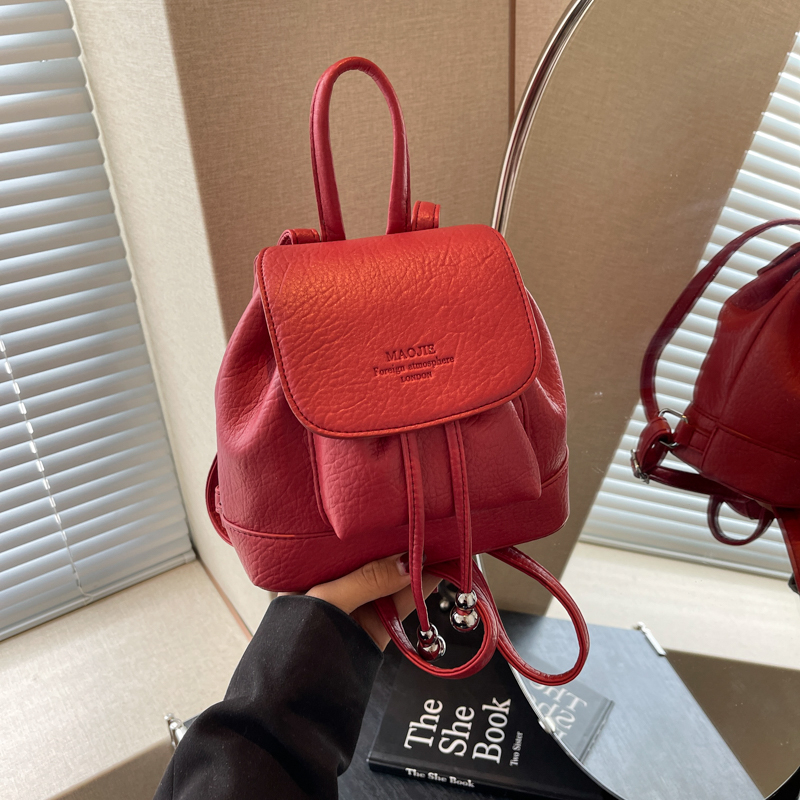 Solid Small String Backpacks P - đánh giá và giá Leather Backpack Vintage