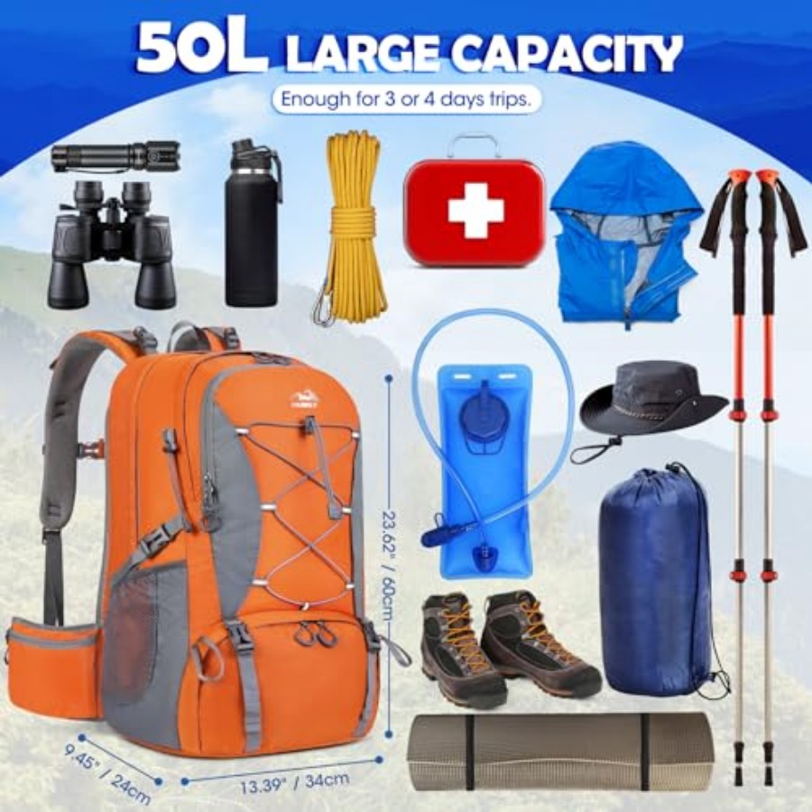 50L Hiking Backpack Waterproof - đánh giá và giá Hiking Backpack Waterproof